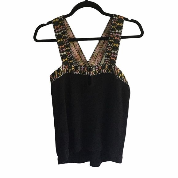 MADEWELL Embroidered Sleeveless Knit Sweater Tank Top Black XS - Picture 7 of 7